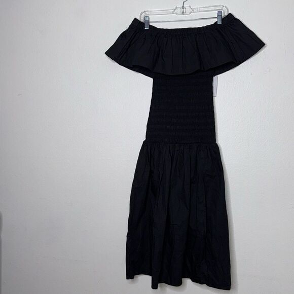 ASTR Shirred Off Shoulder Ruffle Dress Black Size XS - Picture 4 of 13